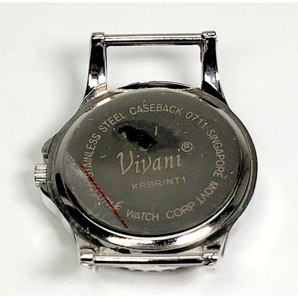 Vivani Womens Watch Rhinestone Crystal Face Rubber Band New Battery Works Great! - Picture 6 of 12